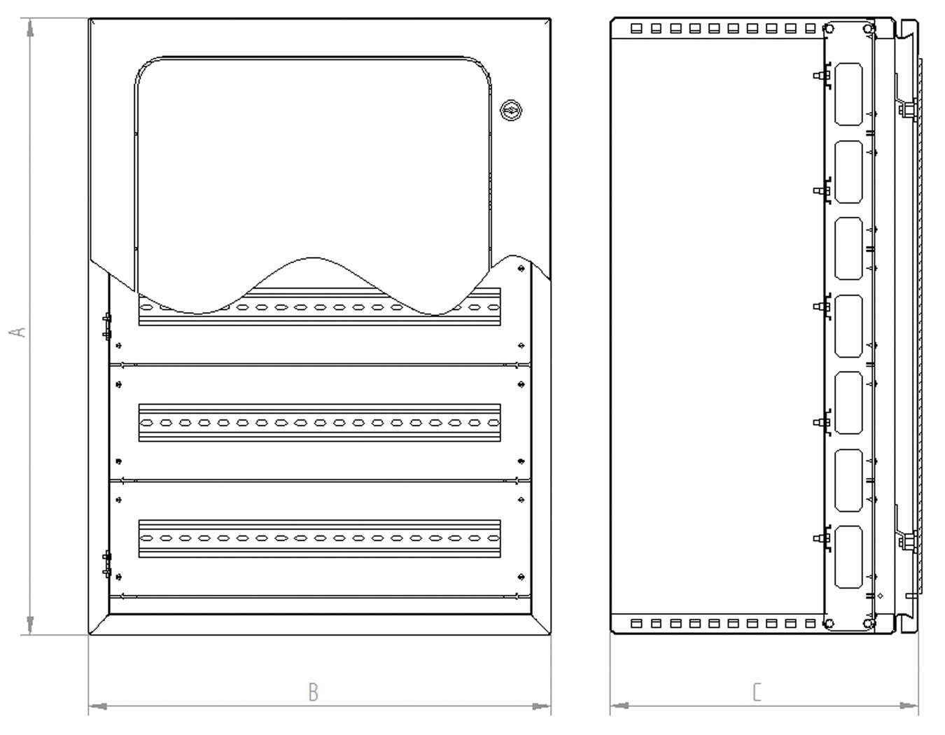 Modular Distribution Wall Cabinets Luxor IP66 · Delvalle Box