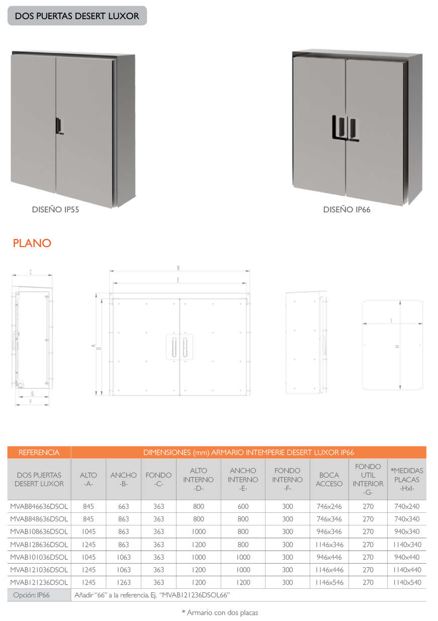 PLANO 2 PUERTAS DESERT LUXOR · Delvalle Box