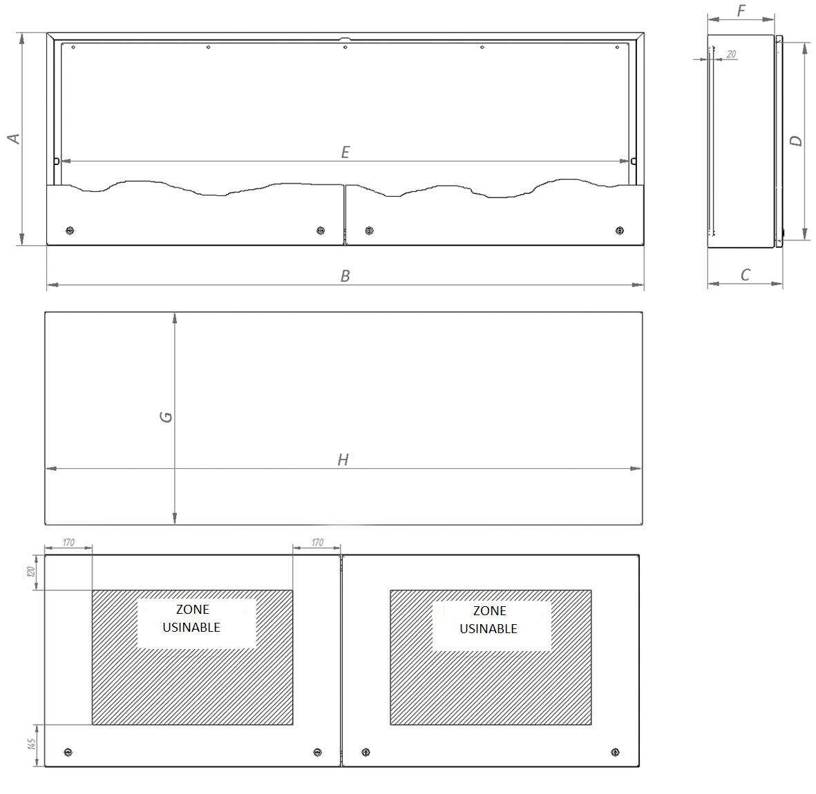 Armoire Murale Oblong Inoxydable Luxor Tedeo IP66 · Delvalle Box