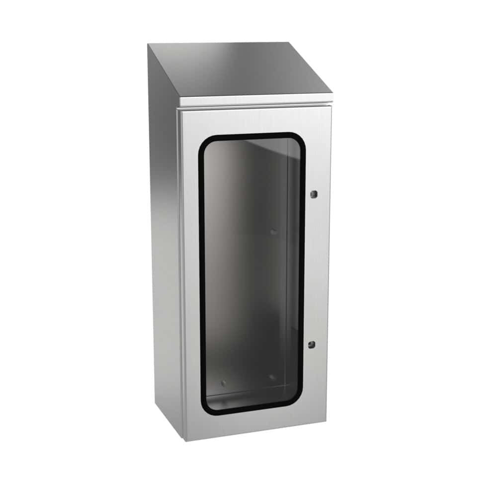 Stainless steel fire extinguisher cabinet IP66: main view of the product