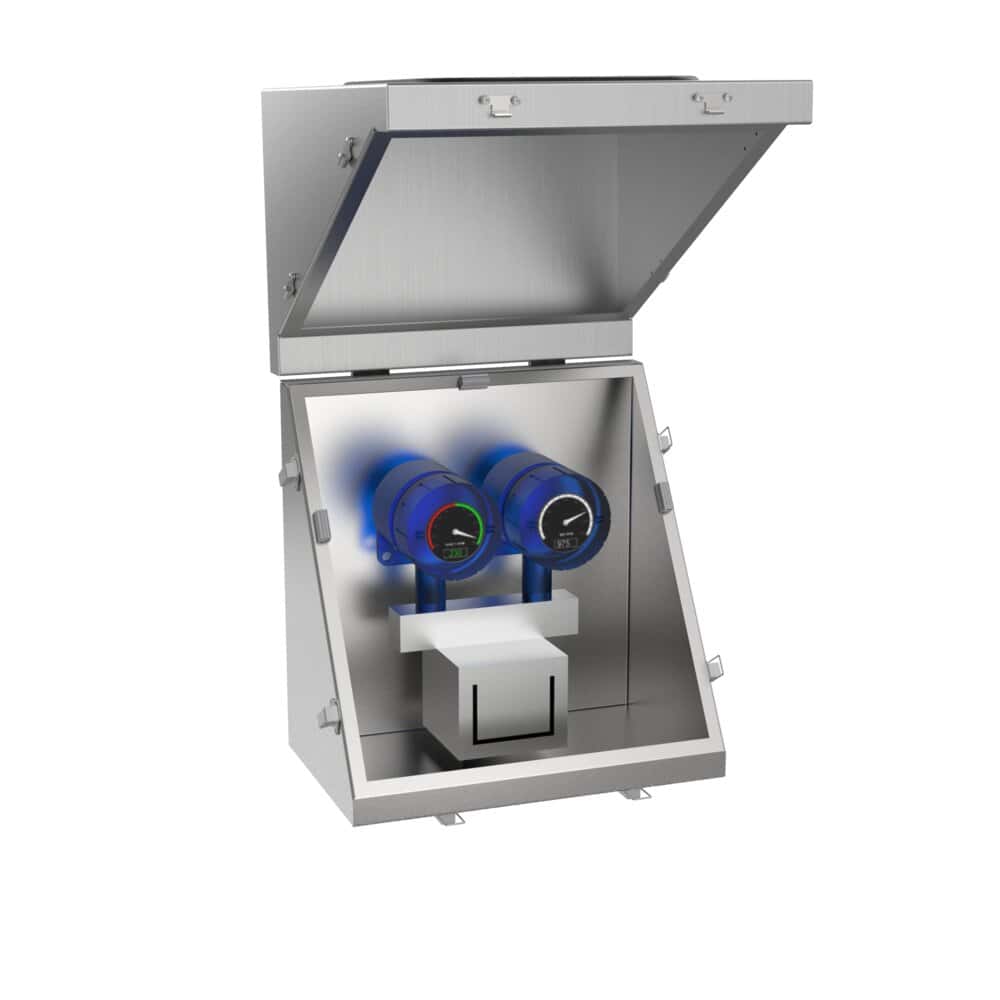 Stainless steel instrumentation enclosures IP66: detail view of the product
