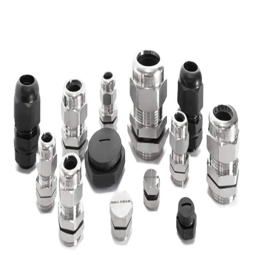 Metric EMC stainless steel cable glands IP68 · detail view
