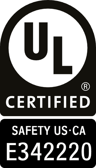 Logotipo UL de certificación para seguridad en cajas eléctricas industriales.